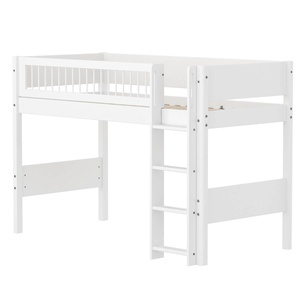 Halbhochbett 90x200cm WHITE Flexa F.Wht.Str.Ladder Crossbars