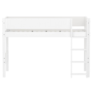 Halbhochbett 90x200cm WHITE Flexa F.Wht.Str.Ladder Grooves
