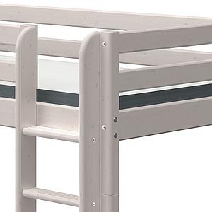 Halbhohes Bett 90x200cm gerade Leiter CLASSIC Flexa grey washed