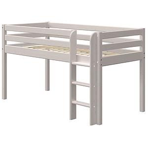 Halbhohes Bett 90x200cm gerade Leiter CLASSIC Flexa grey washed