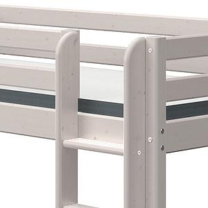 Halbhohes Bett 90x200cm gerade Leiter Rutsche CLASSIC Flexa grey washed