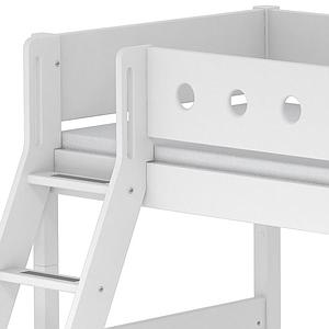 Halbhohes Bett 90x200cm + Schrägleiter WHITE Flexa weiß-weiß