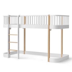 Halbhohes Bett 90x200cm WOOD ORIGINAL Oliver Furniture weiß-eiche