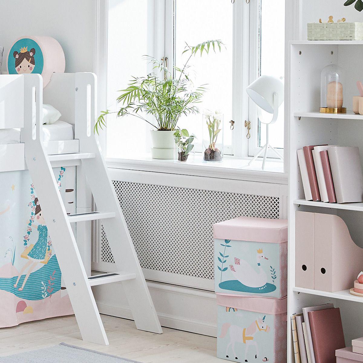 Halbhohes Bett mitwachsend 90x200cm mit Schrägleiter WHITE Flexa weiß-weiß