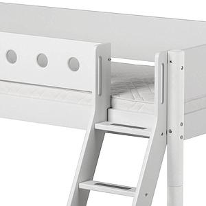 Halbhohes Bett mitwachsend 90x200cm mit Schrägleiter WHITE Flexa weiß-weiß