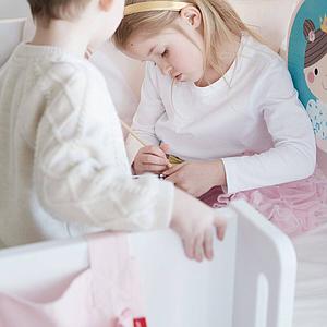 Halbhohes Bett mitwachsend 90x200cm mit Schrägleiter WHITE Flexa weiß-weiß