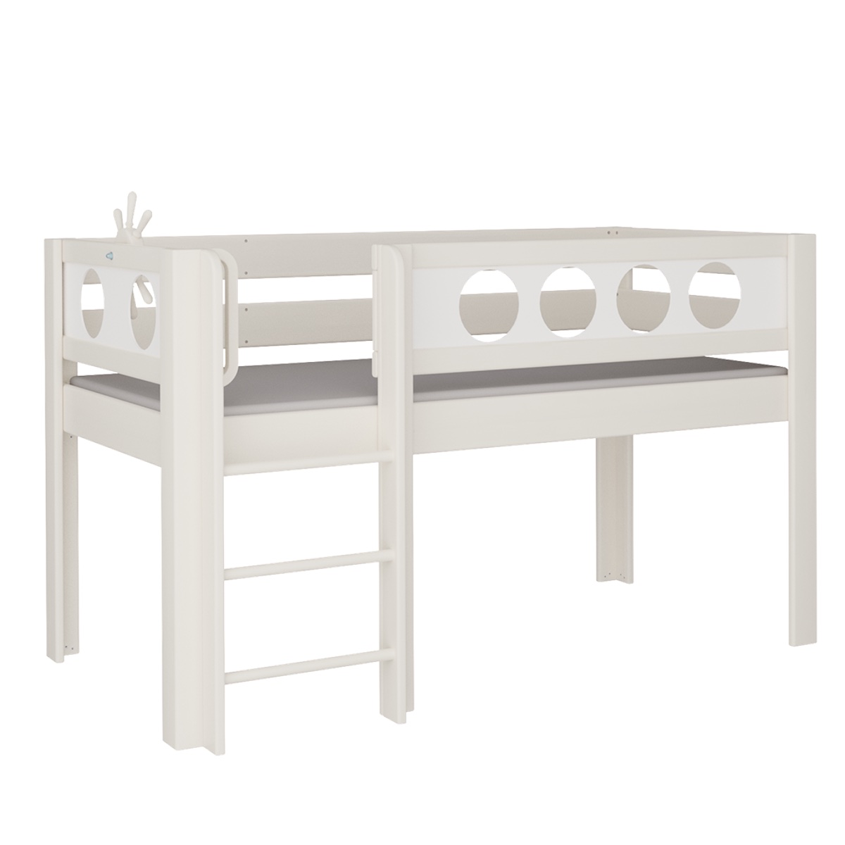 Halbhohes Bett Pirat Leiterstiege DELUXE de Breuyn geweißt