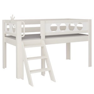 Halbhohes Bett Pirat Treppe DELUXE de Breuyn geweißt