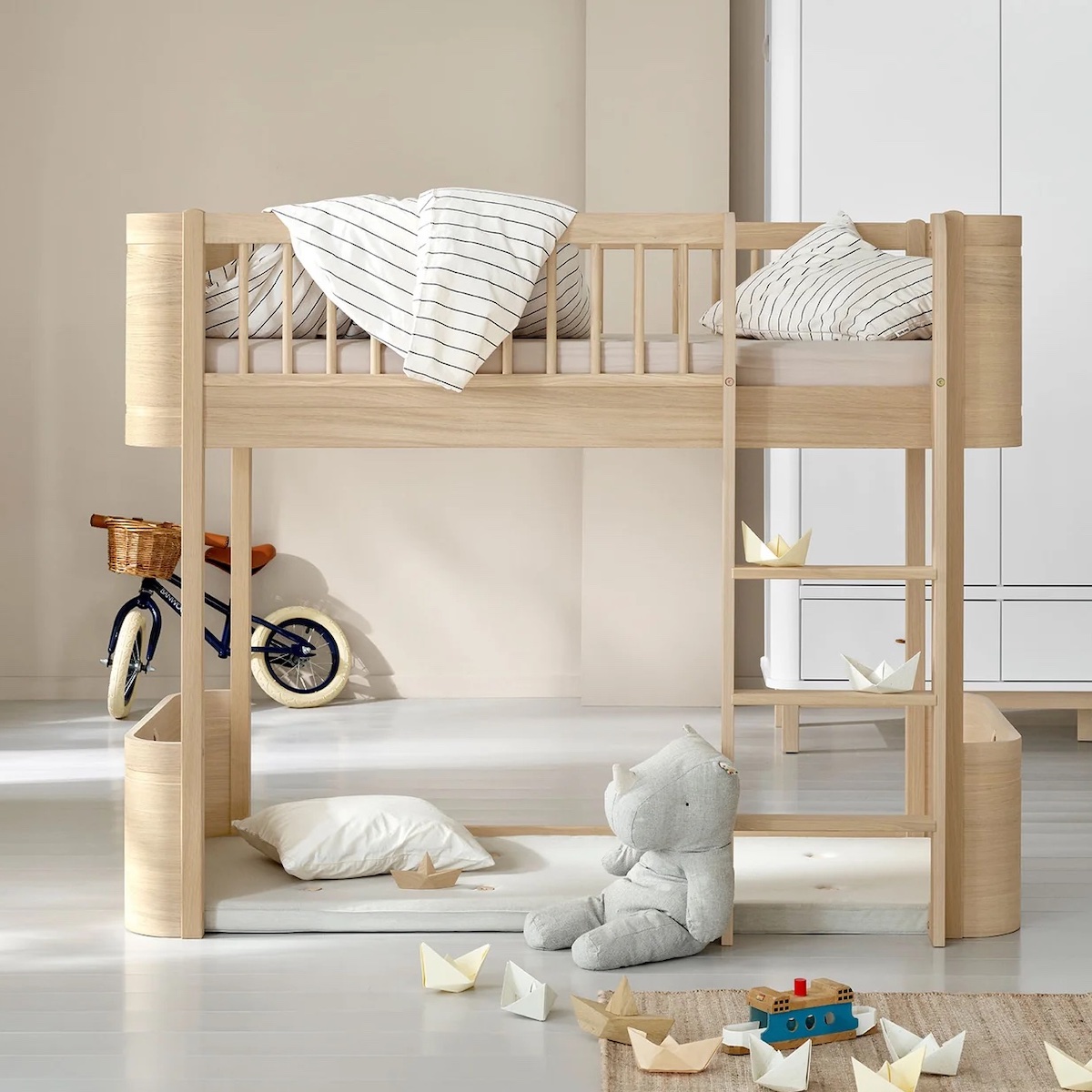 Halbhohes Hochbett 68x162cm WOOD MINI+ Oliver Furniture Eiche