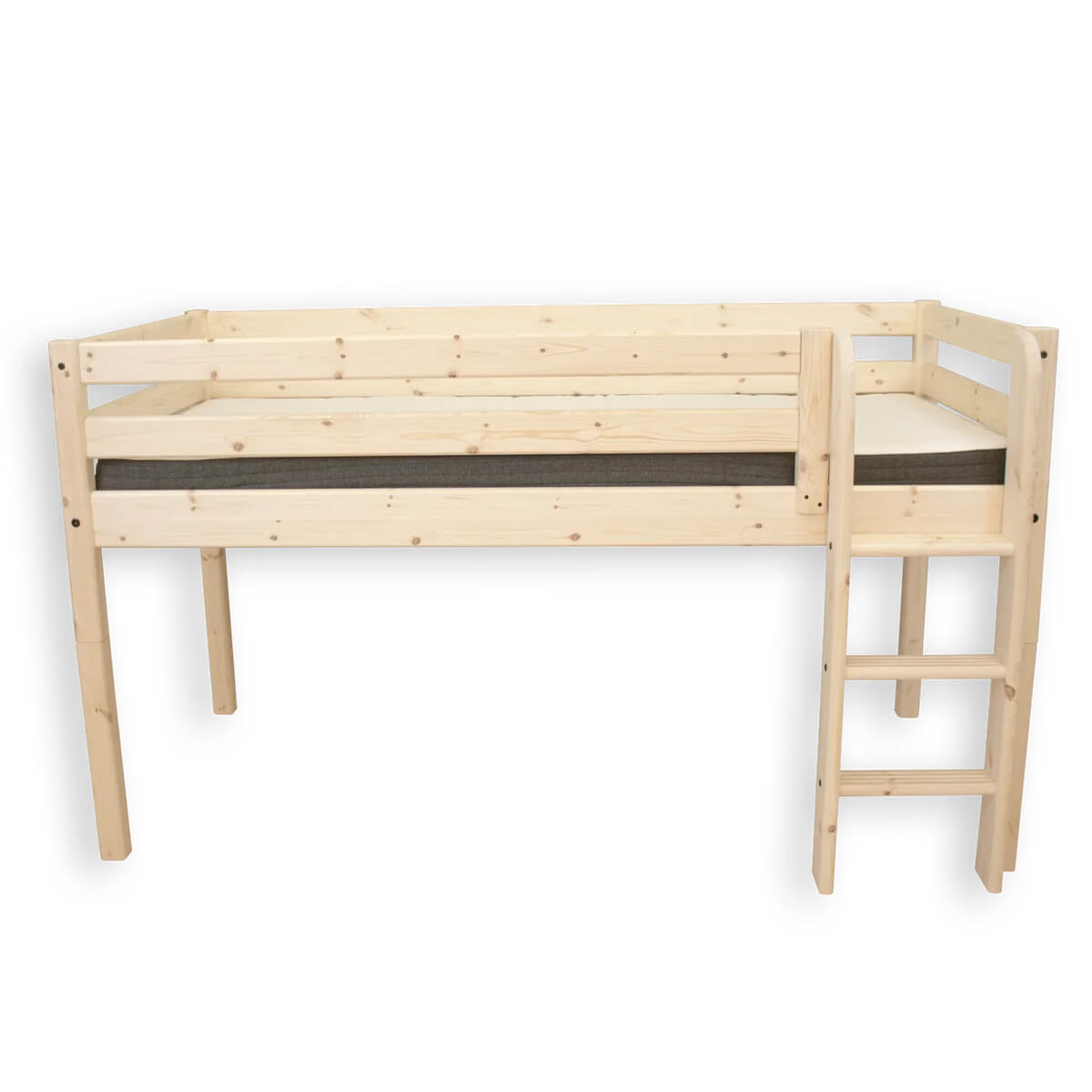 Halbhohes spielbett 200x90cm gerade Leiter CLASSIC Flexa natural
