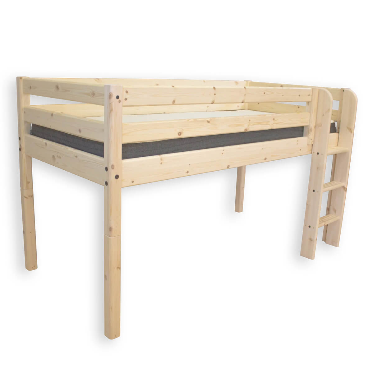 Halbhohes spielbett 200x90cm gerade Leiter CLASSIC Flexa natural