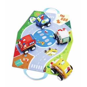 Hape waschbare Rückziehautos und -strecke