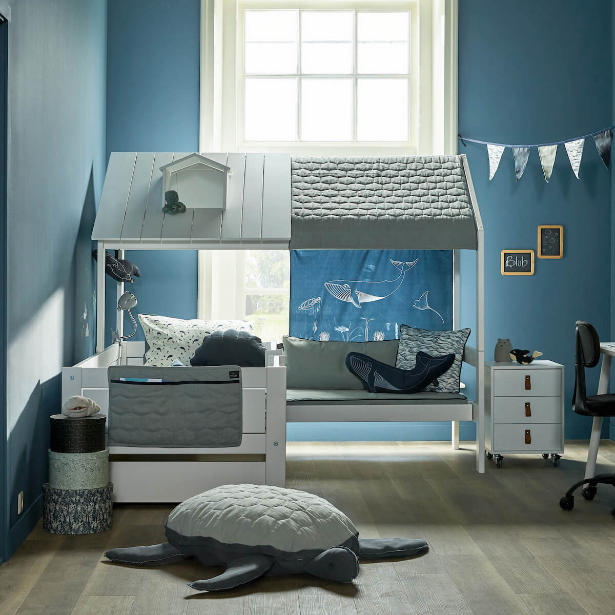 Haus Bett Decke - Ocean Life / Inkl. Möwe 40% Co, 60% Pes/Velours 100% Pes/Pes gesteppt Lifetime