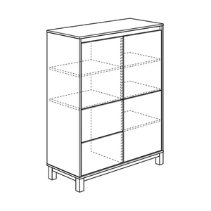 Highboard 2 Türen 2 Schubladen OLLI Paidi blau matt