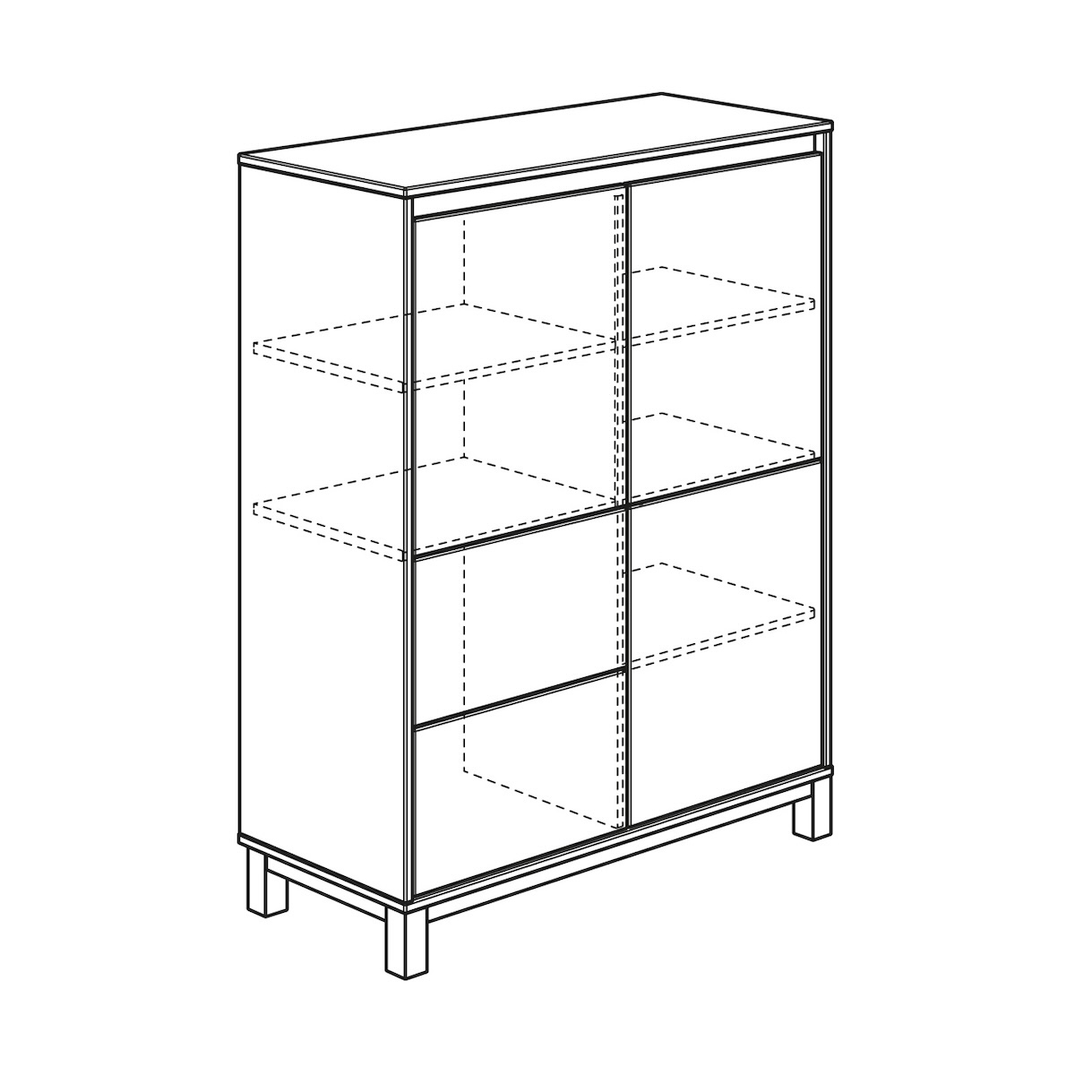 Highboard 2 Türen 2 Schubladen OLLI Paidi manhattangrau