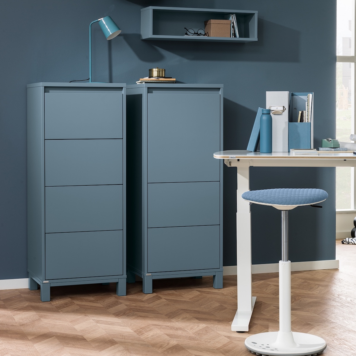 Highboard 4 Tiroirs OLLI Paidi bleu matt