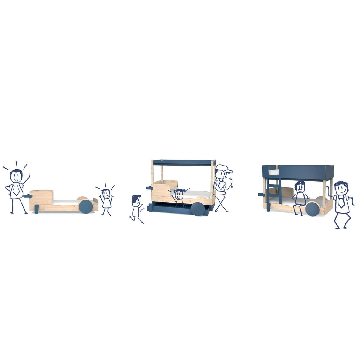 Himmelbett 90x190cm DISCOVERY Mathy by Bols atlanticblau