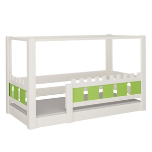 Himmelbett Burg DELUXE de Breuyn geweißt-grün