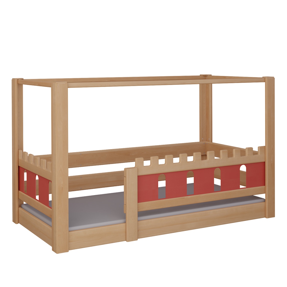Himmelbett Burg DELUXE de Breuyn natürlich-rot