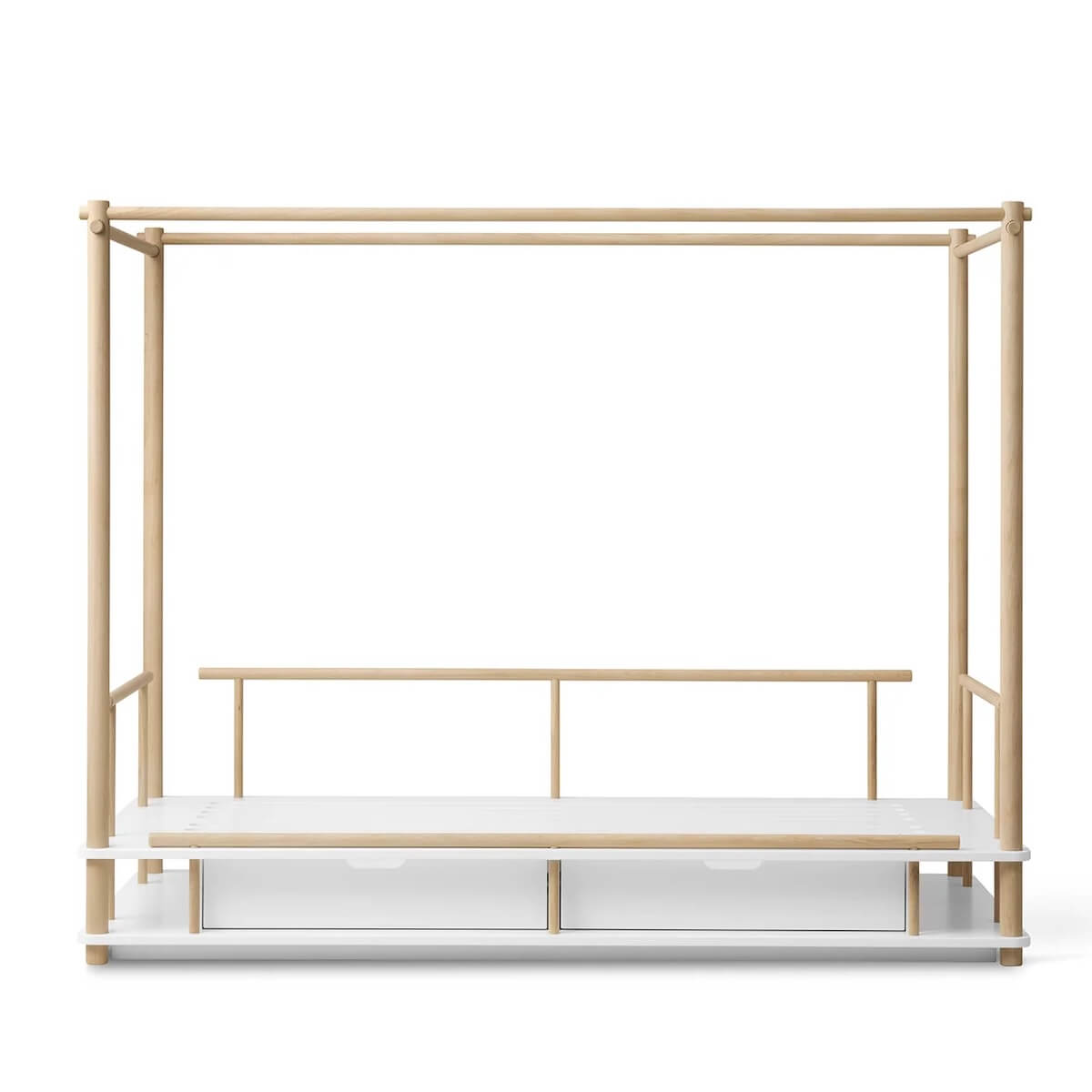 Himmelbett CAMP 90x180cm weiß/Eiche Oliver Furniture