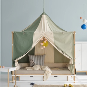 Himmelbett CAMP 90x180cm weiß/Eiche Oliver Furniture