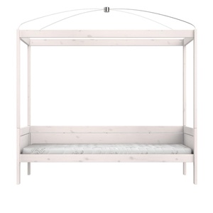 Himmelbett mit Deluxe Lattenrost 90x200cm Lifetime whitewash