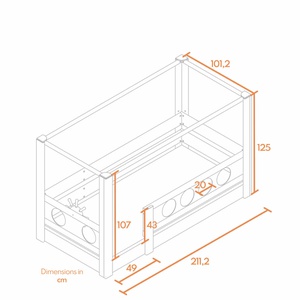 Himmelbett Pirat DELUXE de Breuyn geweißt-blau