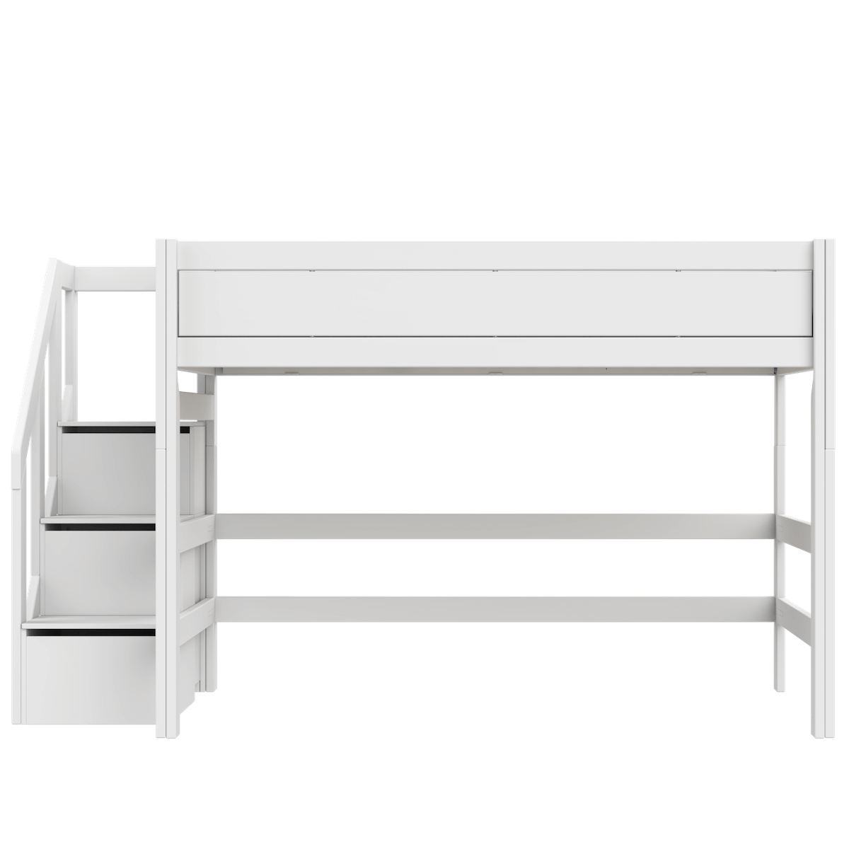 Hochbett 120x200x152cm Treppe DELUXE Lifetime white