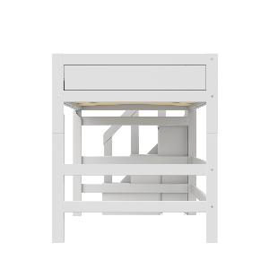 Hochbett 120x200x152cm Treppe PREMIUM Lifetime white