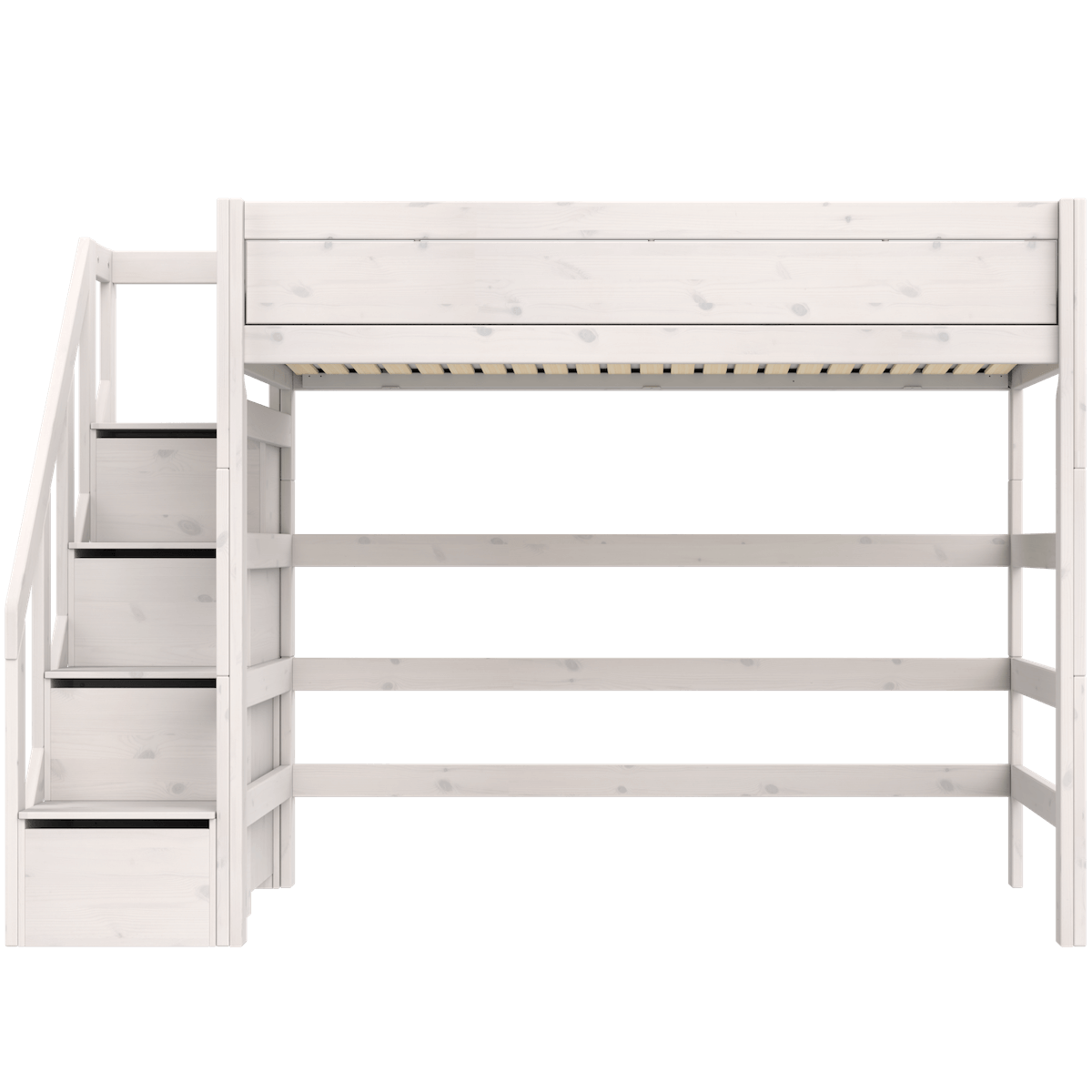 Hochbett 120x200x177cm Treppe PREMIUM Lifetime whitewash