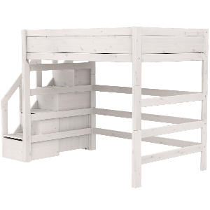 Hochbett 120x200x177cm Treppe PREMIUM Lifetime whitewash