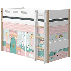 Hochbett 200x90cm gerade Leiter  NOR Flexa Eiche-weiß