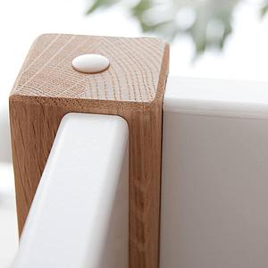 Hochbett 200x90cm gerade Leiter  NOR Flexa Eiche-weiß