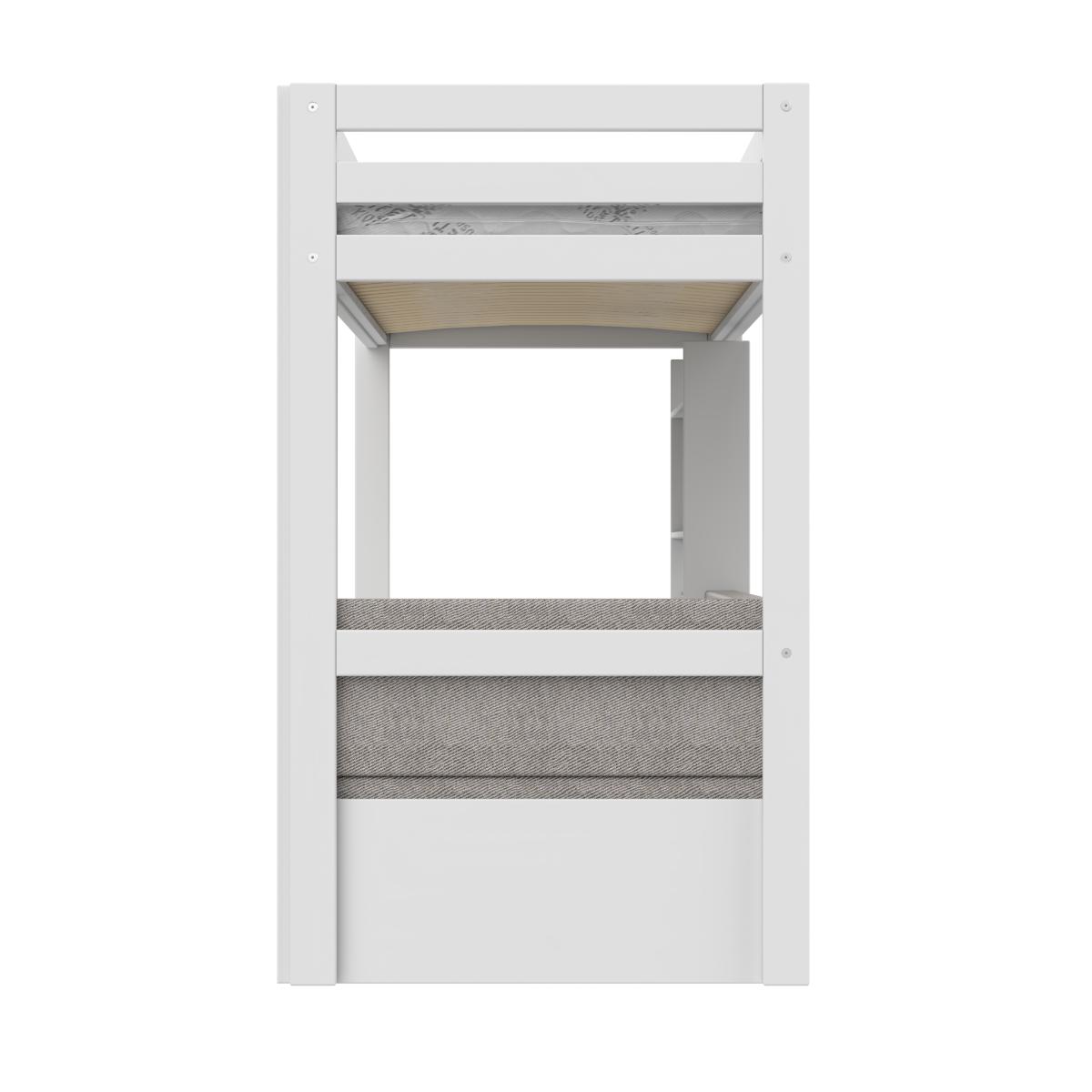 Hochbett 90x200cm ELEMENTS Study & Relax Lifetime weiß