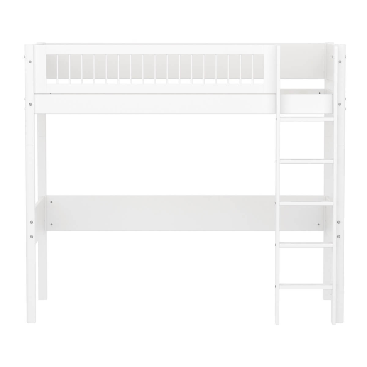 Hochbett 90x200cm WHITE Flexa Legs F.Wht.  Schiene F.Wht.