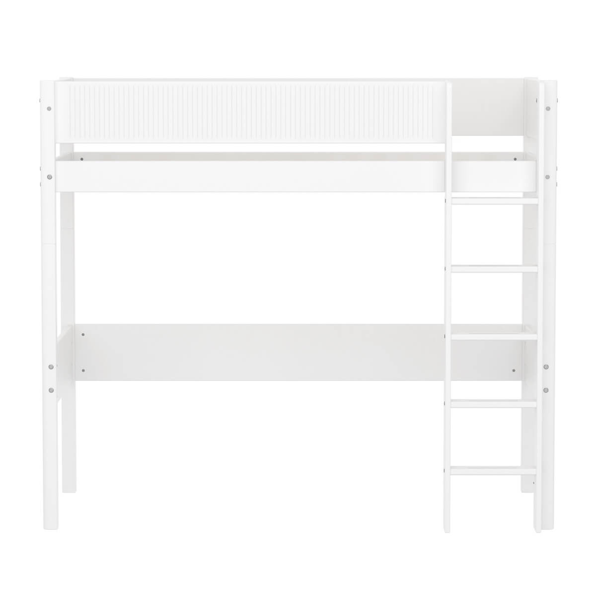 Hochbett 90x200cm WHITE FLEXA Legs F.Wht.  Schiene F.Wht.