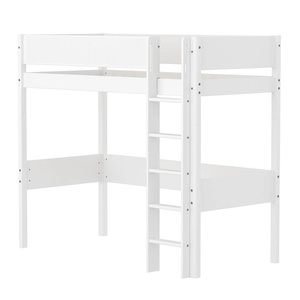 Hochbett 90x200cm WHITE FLEXA Legs F.Wht.  Schiene F.Wht.