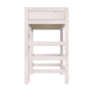 Hochbett mit gerader Leiter + Deluxe Lattenrost 90x200cm Lifetime whitewash