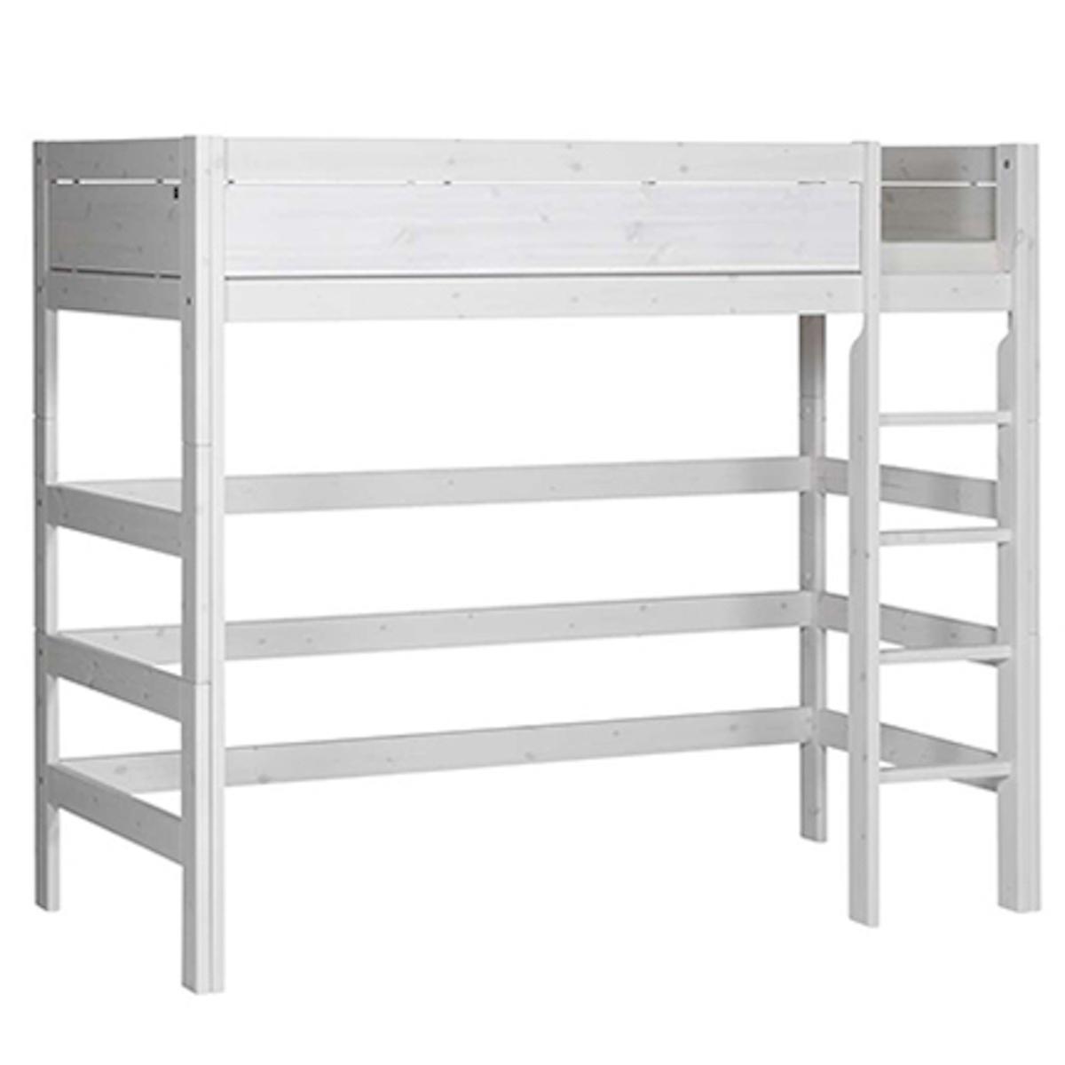 Hochbett mit Rollboden gerade Leiter Lifetime whitewash