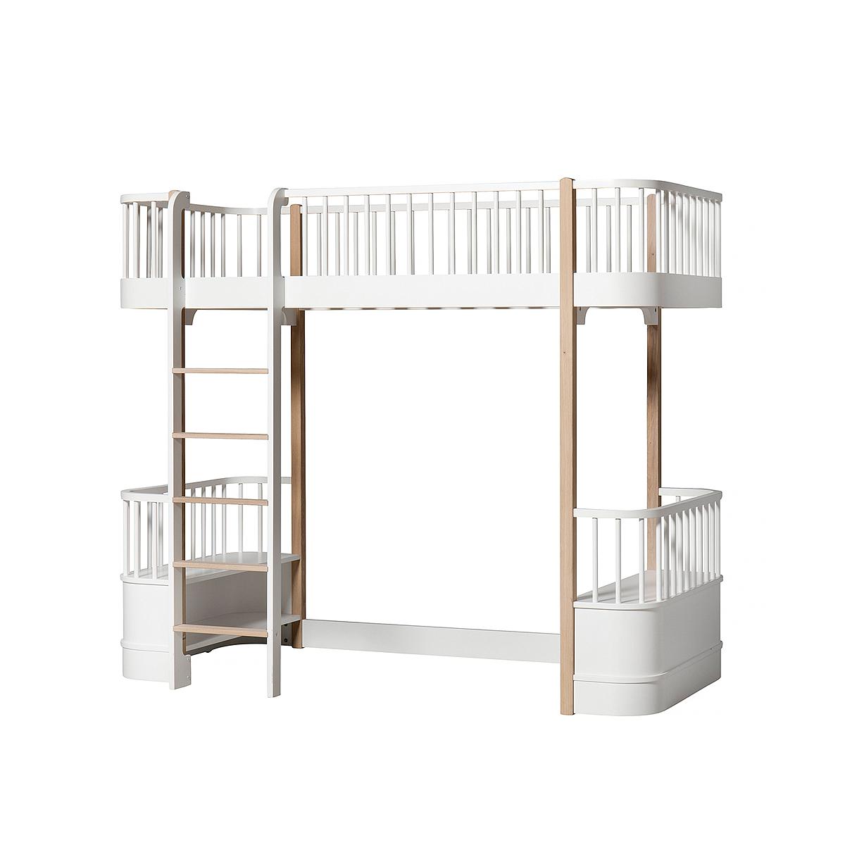 Hochbett mitwachsend 90x200cm WOOD ORIGINAL Oliver Furniture weiß-Eiche