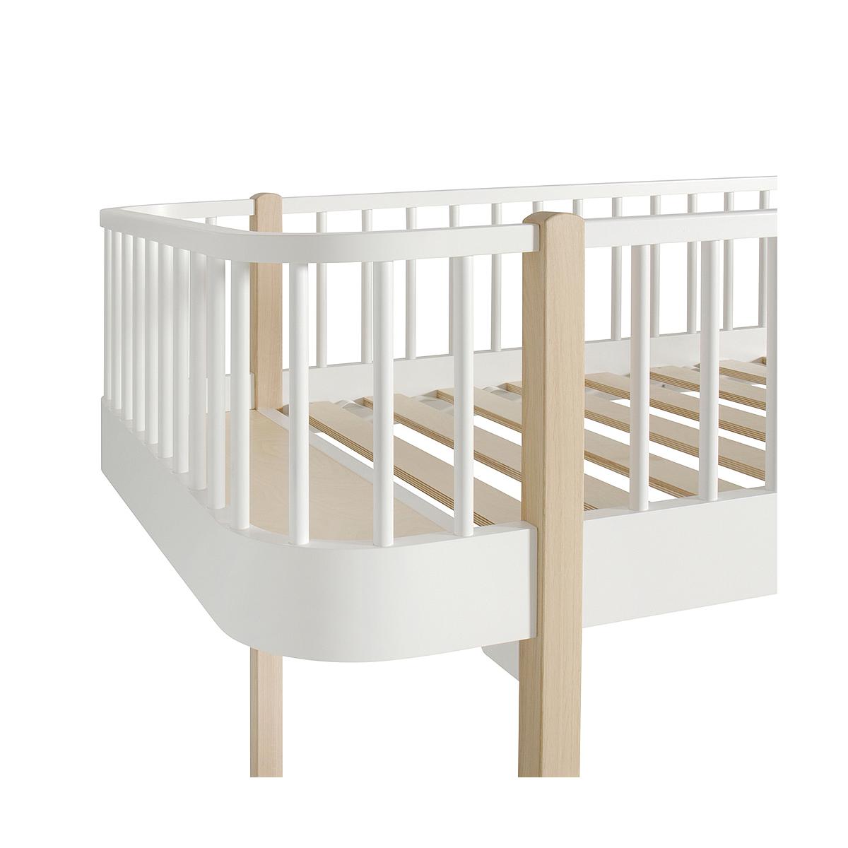 Hochbett mitwachsend 90x200cm WOOD ORIGINAL Oliver Furniture weiß-Eiche