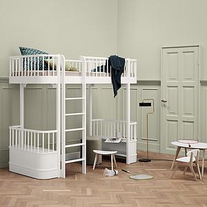 Hochbett mitwachsend 90x200cm WOOD ORIGINAL Oliver Furniture weiß