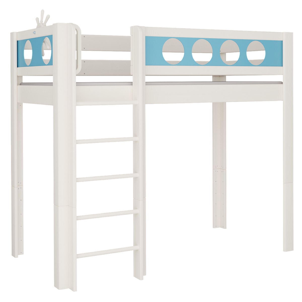 Hochbett Pirat DELUXE de Breuyn geweißt-blau