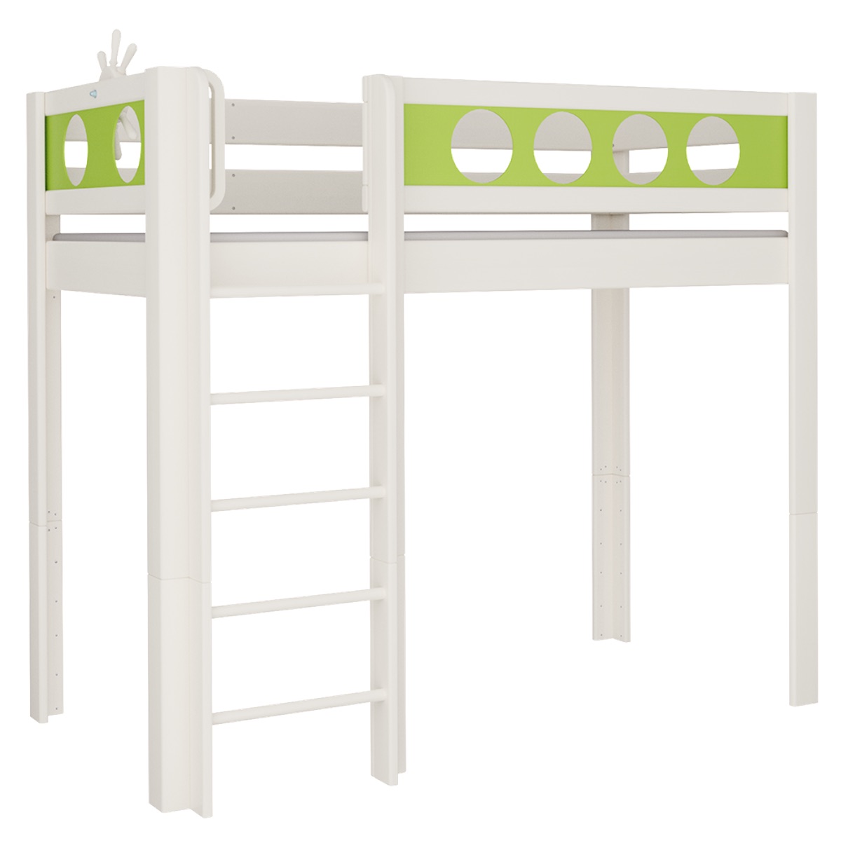 Hochbett Pirat DELUXE de Breuyn geweißt-grün