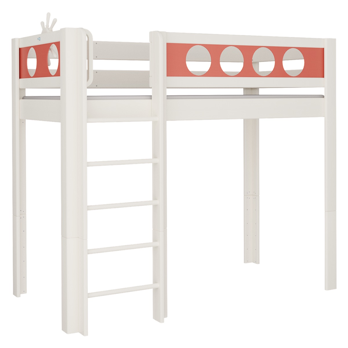 Hochbett Pirat DELUXE de Breuyn geweißt-rot