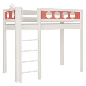 Hochbett Pirat DELUXE de Breuyn geweißt-rot