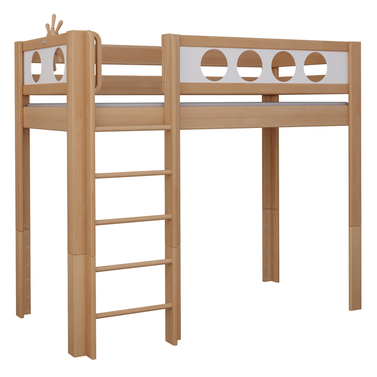Hochbett Pirat DELUXE de Breuyn natürlich-geweißt