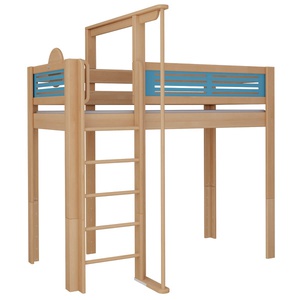 Hochbett Tatü Kletterstange DELUXE de Breuyn natürlich-blau