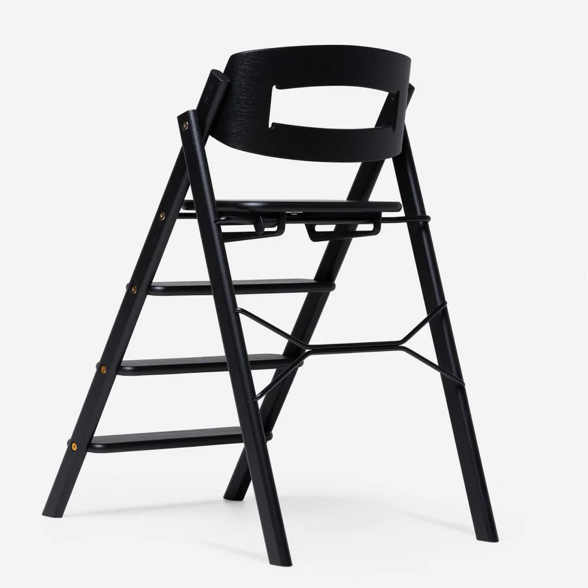 Hochstuhl aus natürlicher Eiche KLAPP Kaos schwarzer