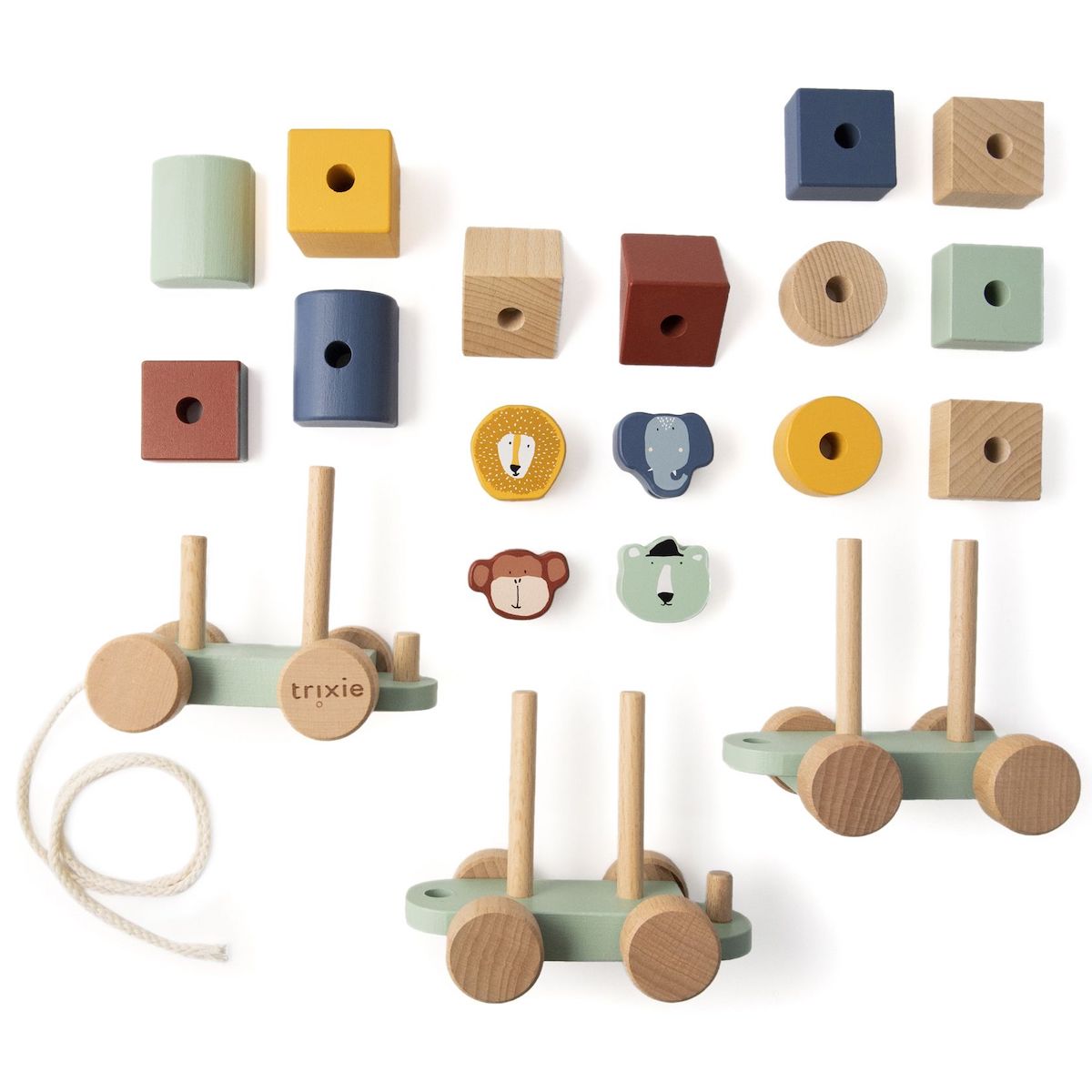Holzeisenbahn mit Tieren Trixie